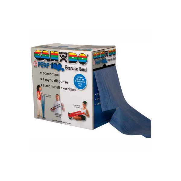 CanDo Perf 100 Latex Free Exercise Band, Blue, 100 Yard Roll, 1 Roll/Box